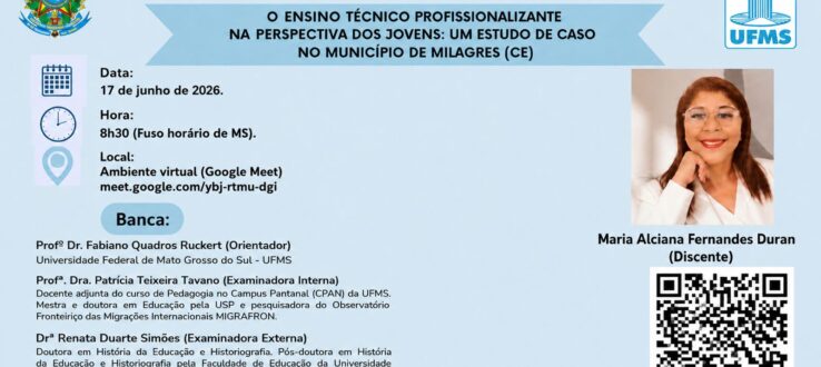 (Português do Brasil) CONVITE: Defesa Pública de Dissertação Online MARIA ALCIANA FERNANDES MORAES.